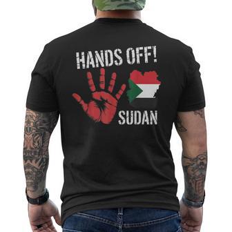 Hands Off Sudan Flag Africa Men's Back Print T-Shirt | Mazezy