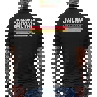 Handyman DIY Home Repair Tools Vintage Fixologist Dad Men's Back Print T-Shirt | Mazezy