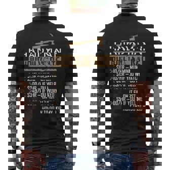 Handyman Hourly Rate Repair Worker Repairman Carpenter Men's Back Print T-Shirt | Mazezy