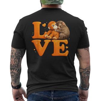 Hang In There Punch Monkey Cute Baby Macaque Plush Friend Men's T-shirt Back Print | Mazezy