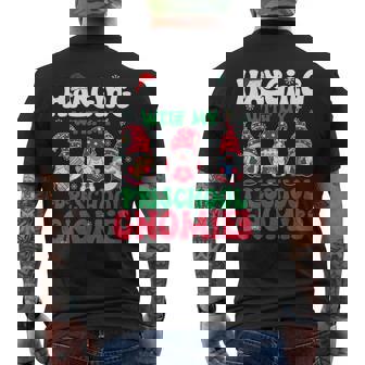 Hanging With My Preschool Gnome Christmas Teacher Kids Men's Back Print T-Shirt | Mazezy