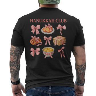 Hanukkah Club Jewish Menorah Chanukah Pink Bow Trend Men's Back Print T-Shirt | Mazezy