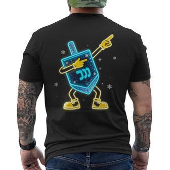 Hanukkah Jewish Menorah Chanukah Dabbing Trend Men's Back Print T-Shirt | Mazezy