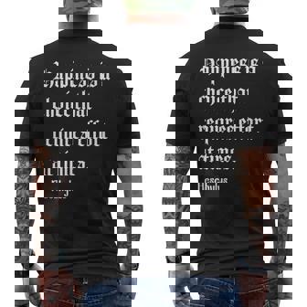 Happiness Is A Choice Aeschylus Philosophy Quote Men's Back Print T-Shirt | Mazezy