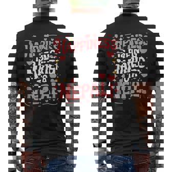 Happiness Is Being Married To A Nepali Nepal Wife Husband Tank Top Men's Back Print T-Shirt | Mazezy