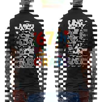 Happy 67 Day Of 4 Grade I Survived 67 Days Of School Kids Men's Back Print T-Shirt | Mazezy
