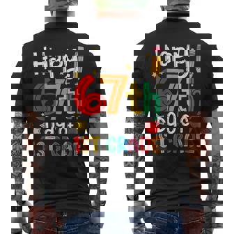Happy 67th Day Of 1st Grade Teacher Student Six Seven Meme Men's Back Print T-Shirt | Mazezy
