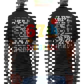 Happy 67th Day Of 3rd Grade Teacher Student 67 Days Smarter Men's Back Print T-Shirt | Mazezy