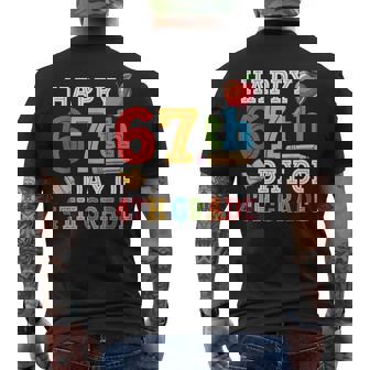 Happy 67th Day Of 4th Grade Teacher Student 67 Days Smarter Men's Back Print T-Shirt | Mazezy