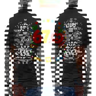 Happy 67th Day Of School Meme 67 Days Of School Kids Men's Back Print T-Shirt | Mazezy