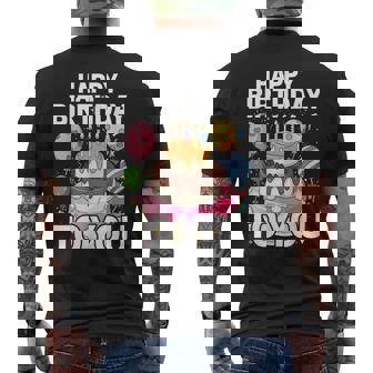 Happy Birthday To You Cake And Balloon Party Men's T-shirt Back Print | Seseable UK