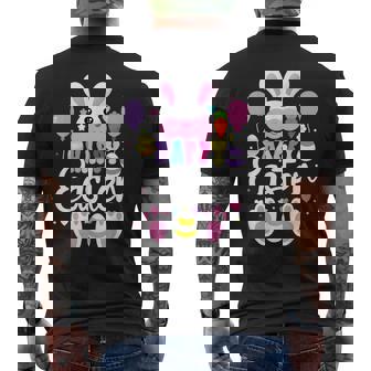 Happy Easter Bunny Rabbit Face Easter Day Toddler Men's Back Print T-Shirt | Mazezy