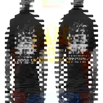 Happy New Year 2026 Gnomes Drinking Champagne New Years Eve Men's T-shirt Back Print - Thegiftio