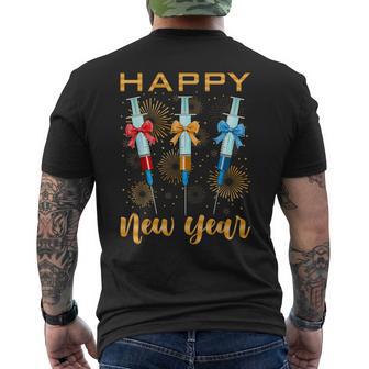 Happy New Year Nurse Coquette Bow New Years Eve Party 2026 Men's Back Print T-Shirt | Mazezy