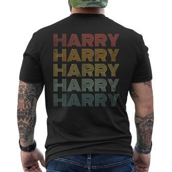 Harry Repeated Vintage Harry Name Men's T-shirt Back Print - Thegiftio UK