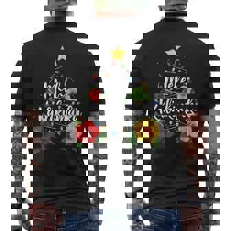 Hawaii Christmas Mele Kalikimaka Floral Christmas Tree Aloha Men's Back Print T-Shirt | Mazezy