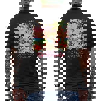 Hawaiian Cocktail Party Santa Turtle Beach Mele Kalikimaka Men's Back Print T-Shirt | Mazezy