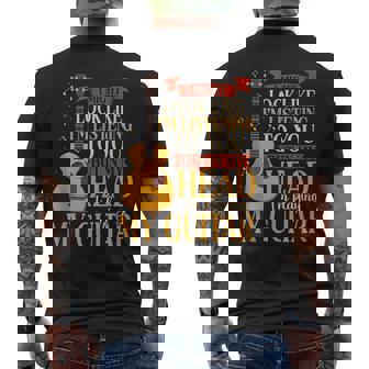 In My Head I'm Playing My Guitar Music Musician Guitarist Tank Top Men's Back Print T-Shirt | Mazezy