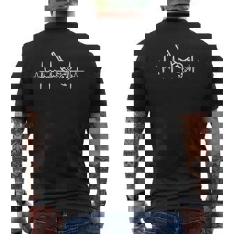 My Heart Beats For Floorball Floorballer ECG Men's Back Print T-Shirt | Mazezy