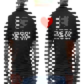 I Heart Preston England United Kingdom Love Travel Tank Top Men's Back Print T-Shirt | Mazezy