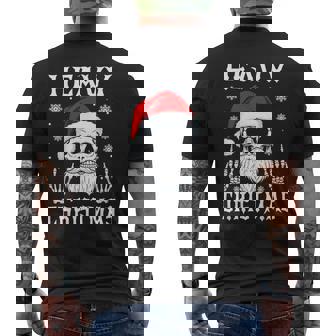 Heavy Christmas Heavy Parody Metal Music Skull Santa Claus Men's Back Print T-Shirt | Mazezy