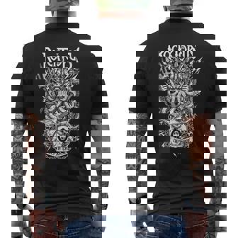 Heavy Metal Rock Music Octopus Rocktopus Band Musician Tank Top Men's Back Print T-Shirt | Mazezy