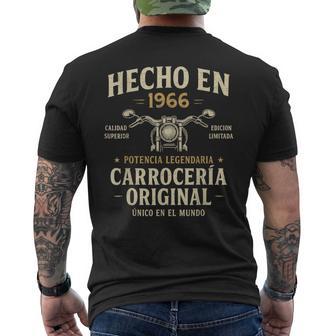 Hecho En 1966 60 Años Cumpleaños Moto Biker Hombre Motero Camiseta Hombre Estampado Espalda - Regaloses