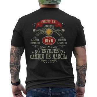 Hecho En 1976-50 Años Cumpleaños Moto Biker Hombre Motero Camiseta Hombre Estampado Espalda - Regaloses