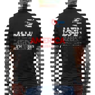 Hecho En América Con Piezas Cubanas Cuba Usa Manga Larga Camiseta Hombre Estampado Espalda - Regaloses