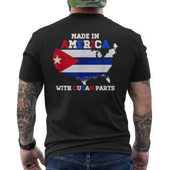 Hecho En Estados Unidos Con Piezas Cubanas Bandera De Cuba Estados Unidos Raíz De Estados Unidos Camiseta Hombre Estampado Espalda - Regaloses