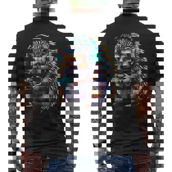 Hedgehog Gaming Animal Video Games Hedgehog Men's T-shirt Back Print | Mazezy