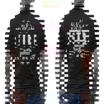 Hello Four Est 2022 4Th Birthday 4 Years Old Men's T-shirt Back Print - Monsterry