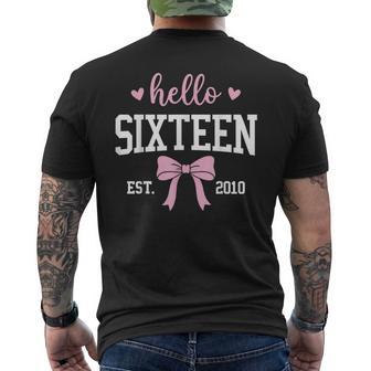 Hello Sixn Est 2010 16Th Birthday 16 Years Old Men's T-shirt Back Print - Thegiftio UK