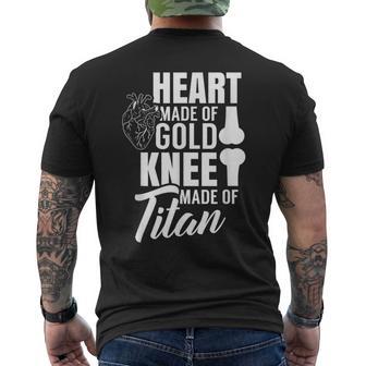 Herz Aus Gold Knie Aus Titan Erholung Op Operation T-Shirt mit Rückendruck - Geschenkecke