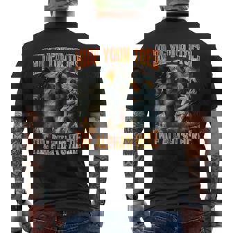 Hide Your Toes The Alpha's Here Alpha Wolf Meme Cringe Men's T-shirt Back Print | Seseable UK