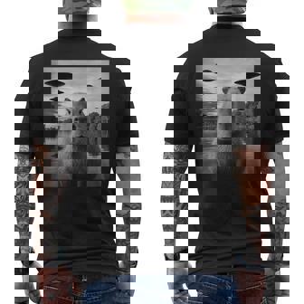 Hilarious Capybara Selfie With UFOs Alien Capy Kids Men's Back Print T-Shirt | Mazezy