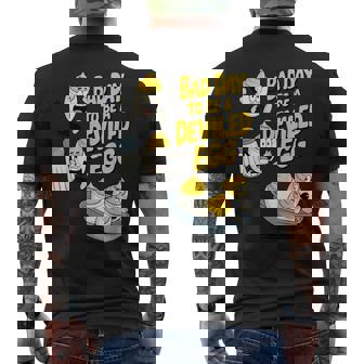 Hilarious Deviled Egg Running Food Joke Kawaii Men's Back Print T-Shirt | Mazezy