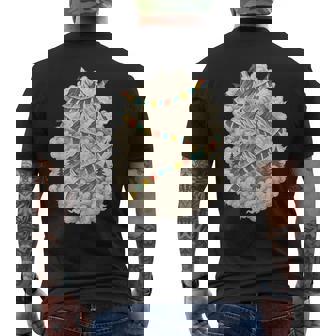 Himalayan Mountain Range Art With Prayer Flags Adventure Men's Back Print T-Shirt | Mazezy