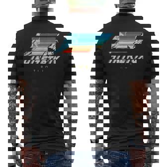 Hintertux Tyrol Austria Retro 80s Ski Holidays Men's Back Print T-Shirt | Mazezy