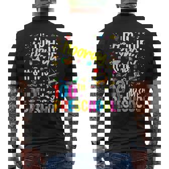 Hip Hip Hooray It Is The 100th Days Of Preschool Kid Boy Gir Men's Back Print T-Shirt | Mazezy