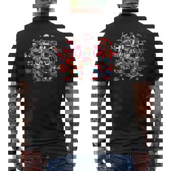 Hip Hop Santa And Friends Festive Street Men's Back Print T-Shirt | Mazezy