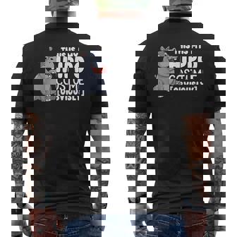 Hippo Costume Halloween Outfit Animal Lover Men's Back Print T-Shirt | Mazezy