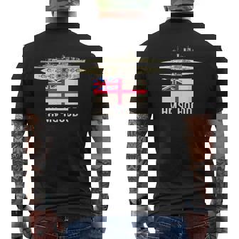 Hms Hood イギリス戦艦図 海軍旗 メンズTシャツ バックプリント - Kawaiitshirt