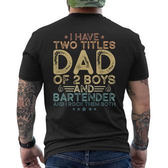 Ho Due Titoli Papà Di Due Ragazzi E Barista Festa Del Papà T-shirt da uomo con stampa posteriore - Novitaregali