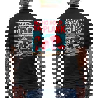 Ho Ho Hold The Plank Santa Christmas Fitness Workout Gym Men's Back Print T-Shirt | Mazezy