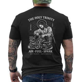 The Holy Trinity Air Fuel Spark Keep The Faith Keep It Men's T-shirt Back Print - Monsterry