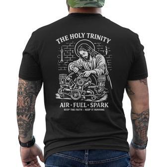The Holy Trinity Air Fuel Spark Mechanic Car Mechanic Men's T-shirt Back Print - Thegiftio UK