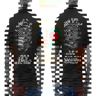 Home In The USA Heart In Bangladesh American Bangladeshi Men's Back Print T-Shirt | Mazezy