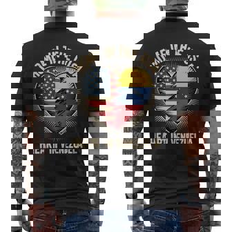 Home In The USA Heart In Venezuela Venezuelan America Tank Top Men's Back Print T-Shirt | Mazezy