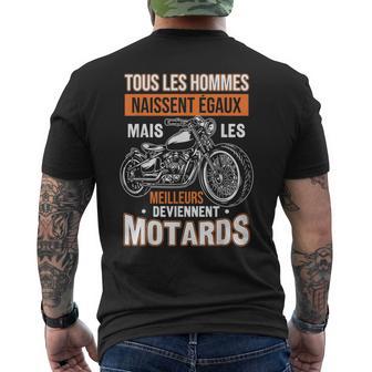 Homme Moto Humour Tous Les Hommes Naissent Égaux Meilleurs Motard T-shirt imprimé au dos - Cadeauxyz